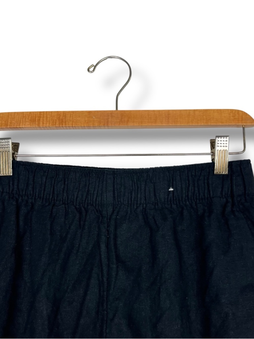 Abercrombie & Fitch Linen Blend Shorts Black Pull On Small Pockets Travel Lined - Picture 6 of 9